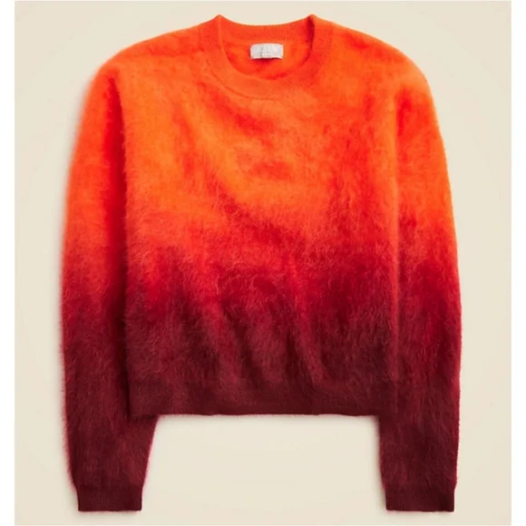 J.Crew Dip-Dyed Brushed Cashmere Crewneck Sweater - Picture 6 of 12
